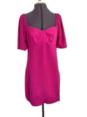 A New Day Pink Linen Blend Babydoll Dress Size M